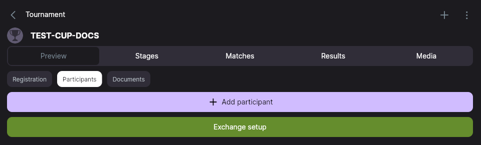 The Participants tab with the Add participant button